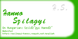 hanno szilagyi business card